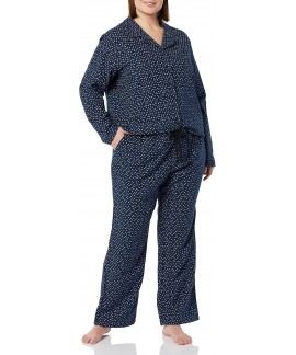 Flannel Long-Sleeve Button Front Pajama Set for Women - Soft & Cozy Sleepwear