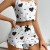 2pc White with black heart 