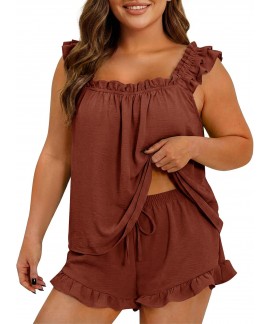 Plus Size 2 Piece Pajamas Set for Women - Summer S...