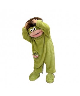 Cartoon Funny Monster Fleece Onesie Pajamas for Kids, Thick Warm Winter Sleepwear with Comb