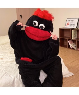 Cartoon Funny Monster Fleece Onesie Pajamas for Ki...