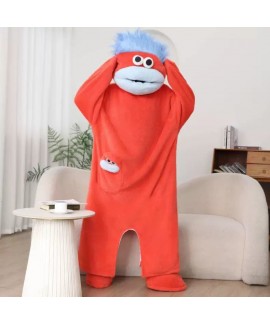 Cartoon Monster Fleece One-Piece Pajamas for Kids ...