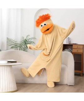 Cartoon Monster Fleece Onesie Pajamas for Kids –...