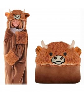 Cozy Hooded Fleece Cape Blanket Poncho for Adults ...