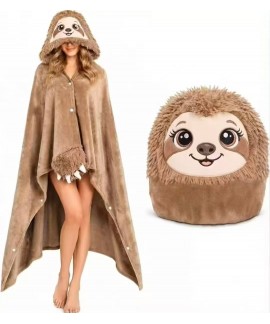 Cozy Flannel Hooded Cape Blanket Poncho for Women ...