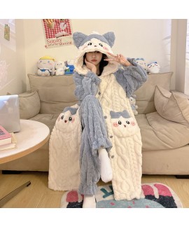 Flannel Fleece Bathrobe for Women Winter Thick War...