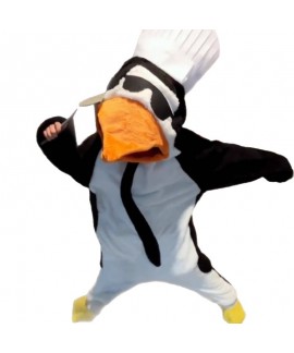 Funny Penguin Onesie Pajamas for Women - Cozy Cartoon Fleece Adult Sleepwear Jumpsuit, Warm Lounge Wear