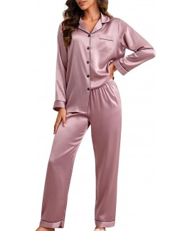 100% Mulberry Silk Pajamas Set for Women - 2 Piece...