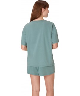 Women's 2-Piece Pajama Set with Boxy Tee and Sleep Shorts - SuperSoft Bamboo Viscose Loungewear