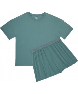 Women's 2-Piece Pajama Set with Boxy Tee and Sleep Shorts - SuperSoft Bamboo Viscose Loungewear