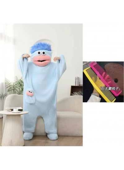 Cozy Cartoon Fleece Onesie Pajamas for Kids & Adults - Funny Monster Design, Warm Winter Loungewear