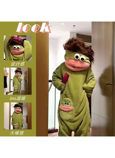 Cozy Kids Onesie Pajamas - Fuzzy Long Monster Costume Sleepwear for Children, Warm Fleece Jumpsuit with Comb, Cute Cartoon Design