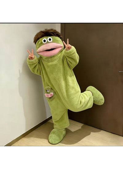 Cozy Coral Fleece One-Piece Pajamas for Kids with Funny Monster Design and Slippers