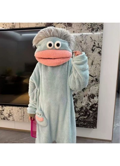 Cozy Fleece Onesie Pajamas for Kids - Funny Monster Costume Sleepwear with Comb, Long Sleeve, Winter Loungewear