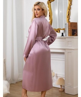 100% Mulberry Silk Long Kimono Robe for Women - Bridal & Wedding Party Bathrobe