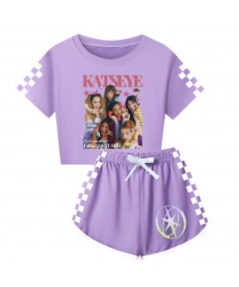 KATSEYE Graphic Crop Top & Shorts Set - Matching Outfits For Kids & Adults