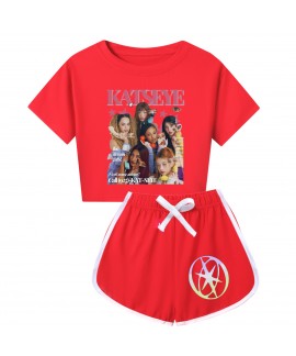 KATSEYE Graphic Crop Top & Shorts Sets - Match...