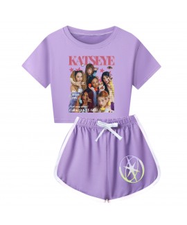 KATSEYE Graphic Crop Top & Shorts Sets - Matching Outfits For Kids & Adults