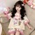ZJ-Round Cloud Short Set-Strawberry Pink Hello Kitty 