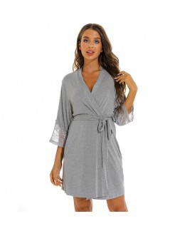 Plus-Size Solid Modal Cotton Loungewear Set | Wome...