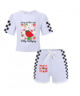 Gold Thread Summer Unisex T-Shirt And Shorts 2-Piece Cotton Blend Printed Sports Loungewear Kids Pajama Sets