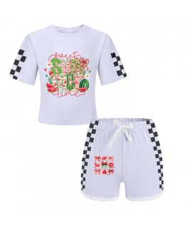 Gold Thread Summer Unisex T-Shirt and Shorts 2-Piece "SUMMER" Graphic Sports Pajama Set