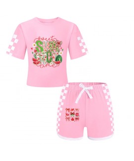 Gold Thread Summer Unisex T-Shirt and Shorts 2-Piece "SUMMER" Graphic Sports Pajama Set