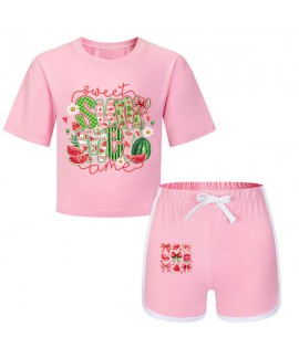 Gold Thread Summer T-Shirt And Shorts 2-Piece "SUMMER" Graphic Sports Pajama Sets