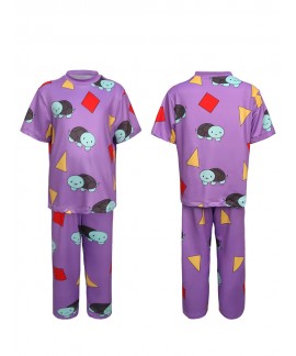 K-POP Zoey Purple Geometric Print Huntress Girl Group Cosplay Loungewear For Kids & Adults