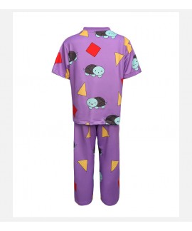 K-POP Zoey Purple Geometric Print Huntress Girl Group Cosplay Loungewear For Kids & Adults