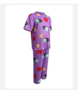 K-POP Zoey Purple Geometric Print Huntress Girl Group Cosplay Loungewear For Kids & Adults