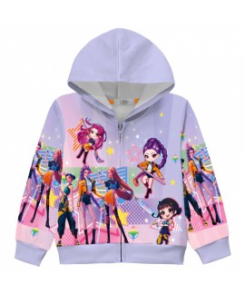 K- POP Kids Cartoon Zip-Up Hoodie Pajama Set Sizes 110-150