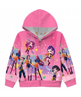 K- POP Kids Cartoon Zip-Up Hoodie Pajama Set Sizes 110-150