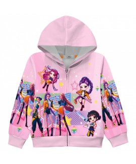 K- POP Kids Cartoon Zip-Up Hoodie Pajama Set Sizes 110-150