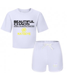 KATSEYE Kids Unisex Printed T-Shirt & Shorts Summer Pajama Set