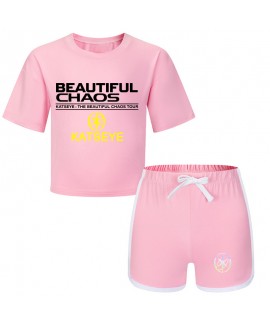 KATSEYE Kids Unisex Printed T-Shirt & Shorts Summer Pajama Set