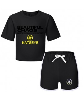 KATSEYE Kids Unisex Printed T-Shirt & Shorts Summer Pajama Set