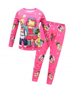 Roblox Graphic Soft Cotton Long Sleeve Sleepwear & Lounge Pants Pajama Set