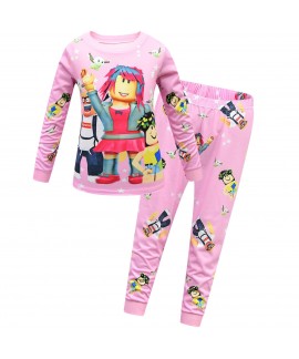 Roblox Graphic Soft Cotton Long Sleeve Sleepwear & Lounge Pants Pajama Set