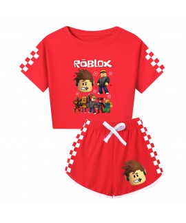 Roblox Gaming Character Print Short Sleeve & Shorts 2-Piece Pajama Set In 8 Colors
