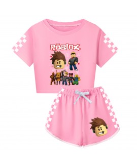 Roblox Gaming Character Print Short Sleeve & Shorts 2-Piece Pajama Set In 8 Colors