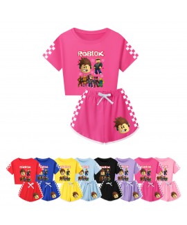 Roblox Gaming Character Print Short Sleeve & Shorts 2-Piece Pajama Set In 8 Colors