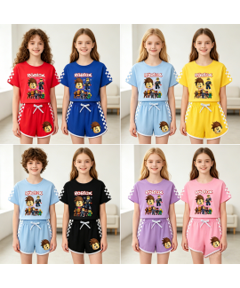 Roblox Gaming Character Print Short Sleeve & S...