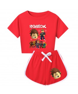 Roblox Gaming Character Print Short Sleeve And Shorts 2-Piece Pajama Set In 8 Colors