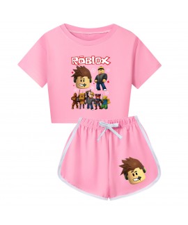 Roblox Gaming Character Print Short Sleeve And Shorts 2-Piece Pajama Set In 8 Colors