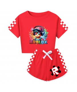 Roblox Summer Short Sleeve Milk Silk Sleepwear For Kids & Adults Matching Pajamas Set