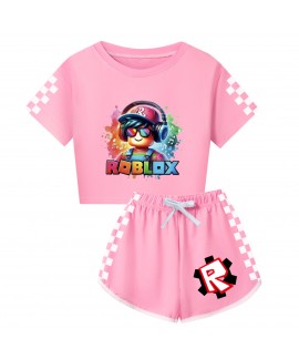 Roblox Summer Short Sleeve Milk Silk Sleepwear For Kids & Adults Matching Pajamas Set