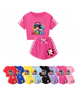 Roblox Summer Short Sleeve Milk Silk Sleepwear For Kids & Adults Matching Pajamas Set
