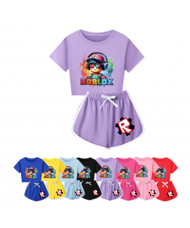 Roblox Summer Short Sleeve Sleepwear For Kids & Adults Matching Pajamas Set