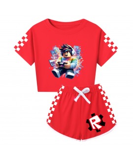 Roblox Summer Short Sleeve Milk Silk Sleepwear For Kids & Adults Family Matching Pajamas Set